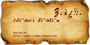 Zádori Ádám névjegykártya