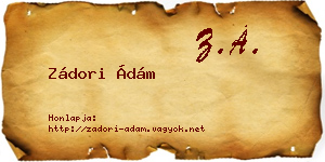Zádori Ádám névjegykártya